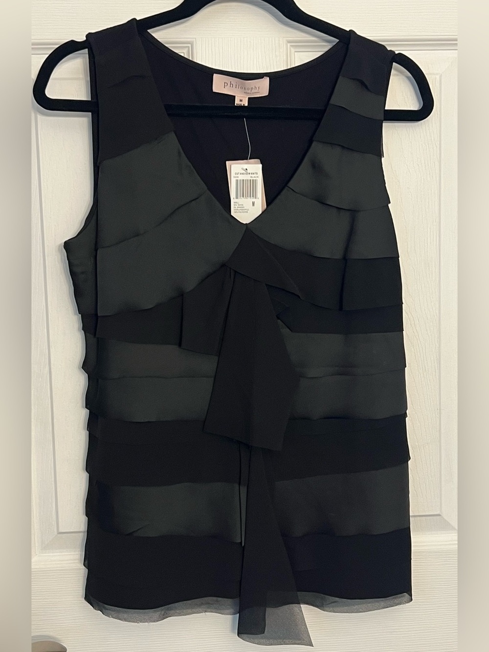Philosophy Republic Clothing Cut and Sew Knits Ruffle Overlay Blouse